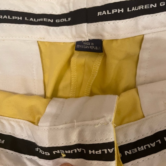 Ralph Lauren Golf Pleated Yellow Shorts - Picture 5 of 6